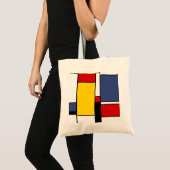 Mondriaan stijlontwerp Canvas tas budget (Voorkant (product))