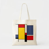 Mondriaan stijlontwerp Canvas tas budget (Voorkant)