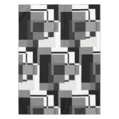 Mondriaan stijlpatroon zwart wit grijs geometrisch tafelkleed (Voorkant)