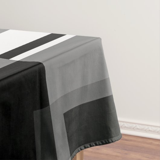 Mondriaan stijlpatroon zwart wit grijs geometrisch tafelkleed (Voorbeeld)
