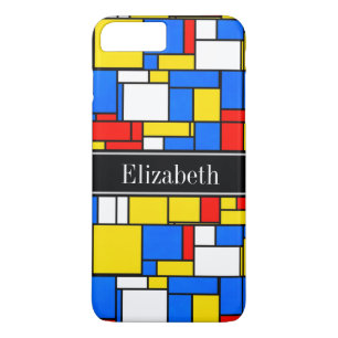 Mondriaan Style Red Blue Yellow Black Monogram Case-Mate iPhone Case