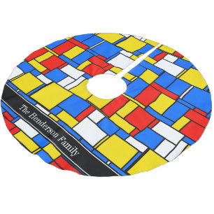 Mondriaan Style Red Blue Yellow Black Monogram Kerstboom Rok