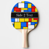 Mondriaan Style Red Blue Yellow Black Monogram Tafeltennisbatje (Achterkant)