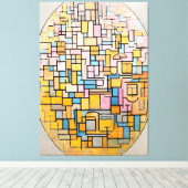 MONDRIAAN - TABLEAU III COMPOSITIE IN OVAAL - 1914 CANVAS AFDRUK (Insitu (Houten vloer))