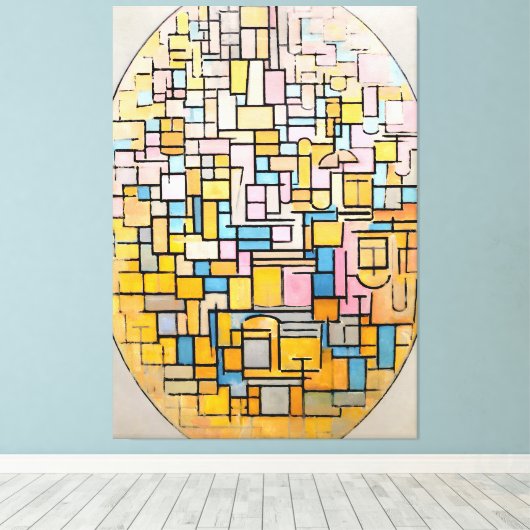 MONDRIAAN - TABLEAU III COMPOSITIE IN OVAAL - 1914 CANVAS AFDRUK (Insitu (Houten vloer))