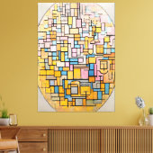 MONDRIAAN - TABLEAU III COMPOSITIE IN OVAAL - 1914 CANVAS AFDRUK (Insitu (Woonkamer))