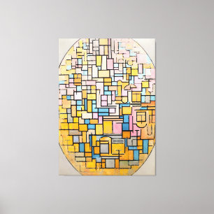 MONDRIAAN - TABLEAU III COMPOSITIE IN OVAAL - 1914 CANVAS AFDRUK