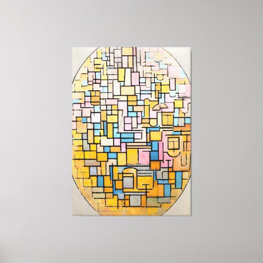 MONDRIAAN - TABLEAU III COMPOSITIE IN OVAAL - 1914 CANVAS AFDRUK (Voorkant)