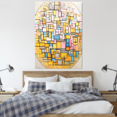 MONDRIAAN - TABLEAU III COMPOSITIE IN OVAAL - 1914 CANVAS AFDRUK (Insitu (Slaapkamer))