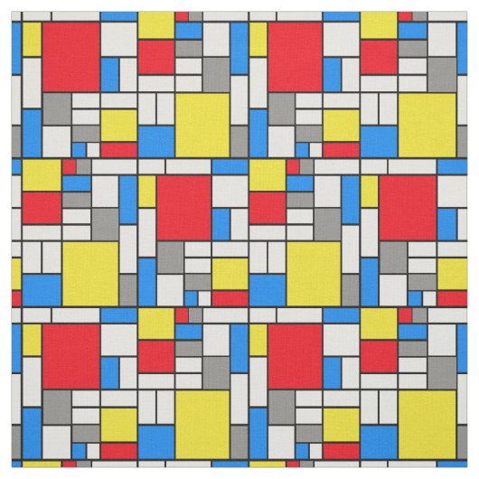 Mondriaan thema Fabric Stof (Swatch)