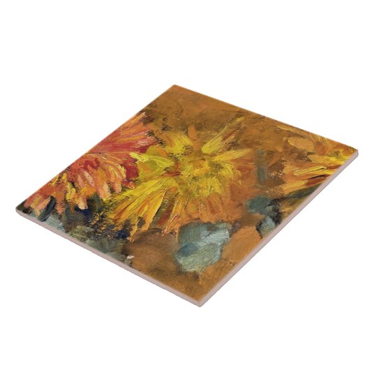 Mondriaan - Three Chrysanthemums Tegeltje (Zijkant)