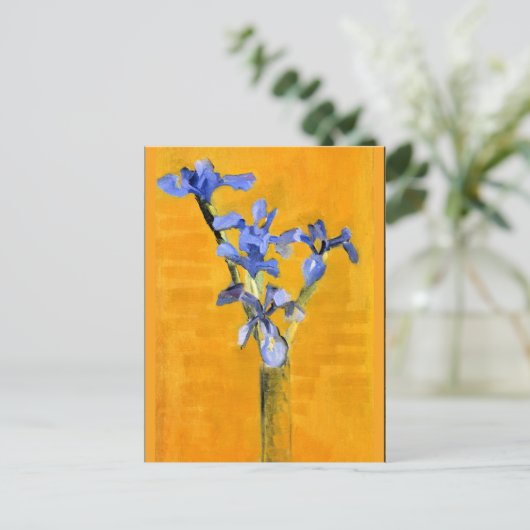 Mondriaan - Vase van Irises op tafel Briefkaart (Staand voorkant)