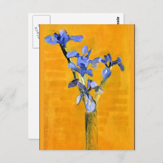 Mondriaan - Vase van Irises op tafel Briefkaart (Voorkant / Achterkant)