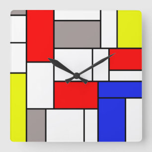 Mondriaan Vierkante Klok