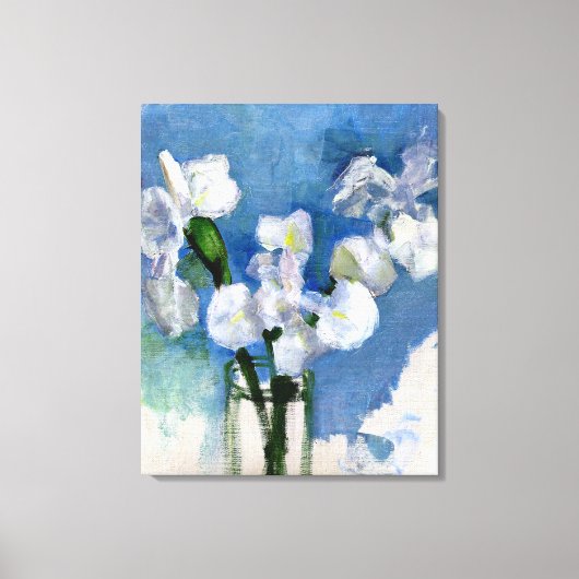 Mondriaan - Witte Irises Canvas Afdruk (Voorkant)