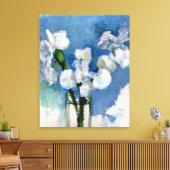 Mondriaan - Witte Irises Canvas Afdruk (Insitu (Woonkamer))
