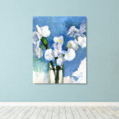 Mondriaan - Witte Irises Canvas Afdruk (Insitu (Houten vloer))