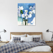 Mondriaan - Witte Irises Canvas Afdruk (Insitu (Slaapkamer))