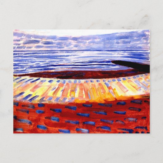 Mondriaan - Zee na zonsondergang, kleurrijk schild Briefkaart (Voorkant)