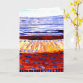 Mondriaan - Zee na zonsondergang, kleurrijk schild Kaart (Gele Bloem)