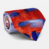 Mondriaan - Zee na zonsondergang, kleurrijk schild Stropdas (Opgerold)