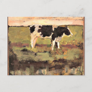 Mondriaan - Zwarte en Witte Heifer, kunstwerk 1904 Briefkaart