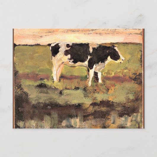 Mondriaan - Zwarte en Witte Heifer, kunstwerk 1904 Briefkaart (Voorkant)