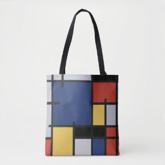 Mondriaan's Box Geïnspireerd Abstracte Canvas tas