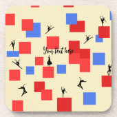 Mondriaan's dansende kubussen Blue Red Light Backg Bier Onderzetter (Voorkant)