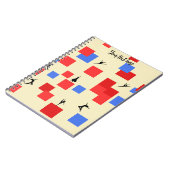 Mondriaan's dansende kubussen Blue Red Light Backg Notitieboek (Linkerzijde)