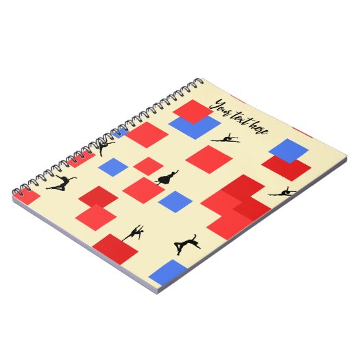 Mondriaan's dansende kubussen Blue Red Light Backg Notitieboek (Linkerzijde)