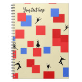 Mondriaan's dansende kubussen Blue Red Light Backg Notitieboek (Voorkant)