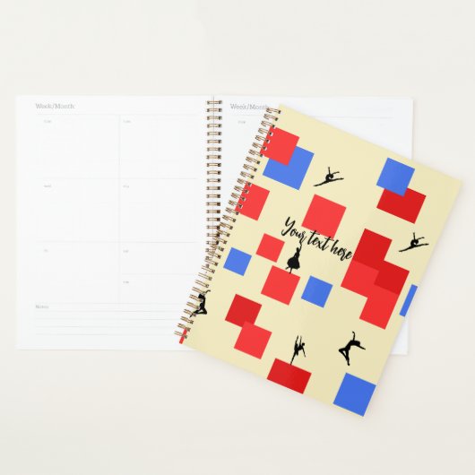 Mondriaan's dansende kubussen Blue Red Light Backg Planner (Display)