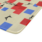 Mondriaan's dansende kubussen Blue Red Light Backg Snijplank (Hoek)