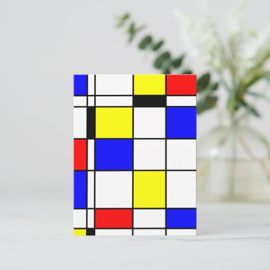 Mondriaanse kunststijl briefkaart (Staand voorkant)