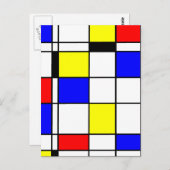 Mondriaanse kunststijl briefkaart (Voorkant / Achterkant)