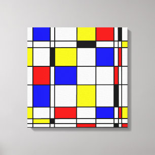 Mondriaanse kunststijl canvas afdruk