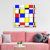 Mondriaanse kunststijl canvas afdruk (Insitu (Woonkamer))
