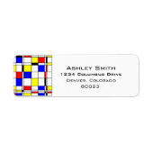 Mondriaanse kunststijl etiket (Voorkant)