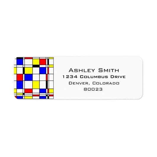 Mondriaanse kunststijl etiket (Voorkant)