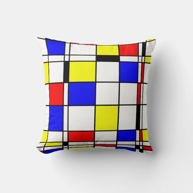 Mondriaanse kunststijl kussen (Voorkant)