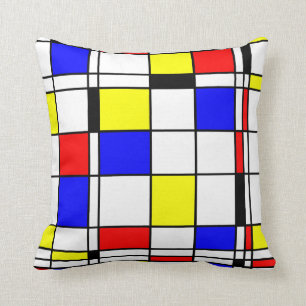 Mondriaanse kunststijl kussen
