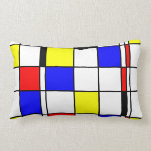 Mondriaanse kunststijl kussen