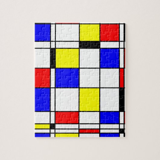 Mondriaanse kunststijl legpuzzel (Verticaal)