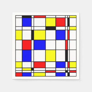 Mondriaanse kunststijl servet