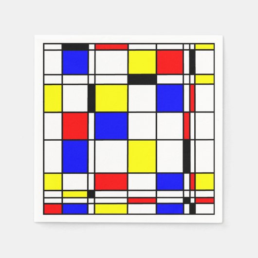 Mondriaanse kunststijl servet (Voorkant)