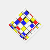 Mondriaanse kunststijl servet (Hoek)