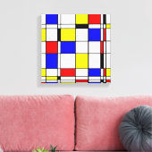 Mondriaanse minimalist De Stijl Modern art Canvas Afdruk (Insitu (Woonkamer))