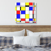 Mondriaanse minimalist De Stijl Modern art Canvas Afdruk (Insitu (Slaapkamer))