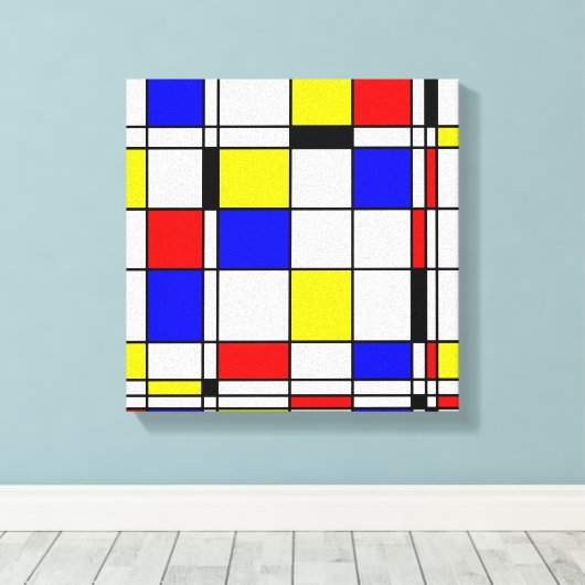 Mondriaanse minimalist De Stijl Modern art Canvas Afdruk (Insitu (Houten vloer))